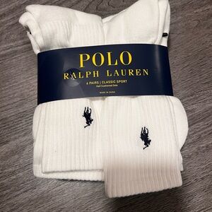 Ralph Lauren 6 pairs classic sport half cushioned sole socks